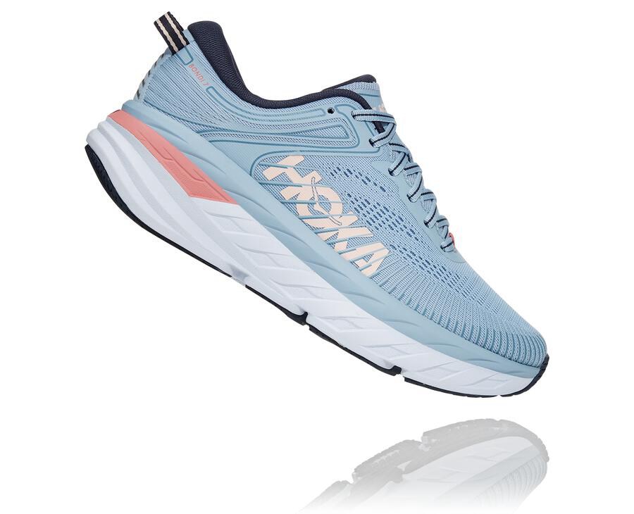 Tenis Hoka One One Mujer Azules - Bondi 7 - OGKV07281